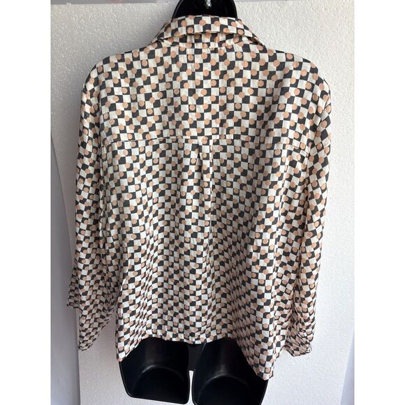 Splendid Button Down Shirt NWT Size M Career Office Professional Checkered - Picture 5 of 9